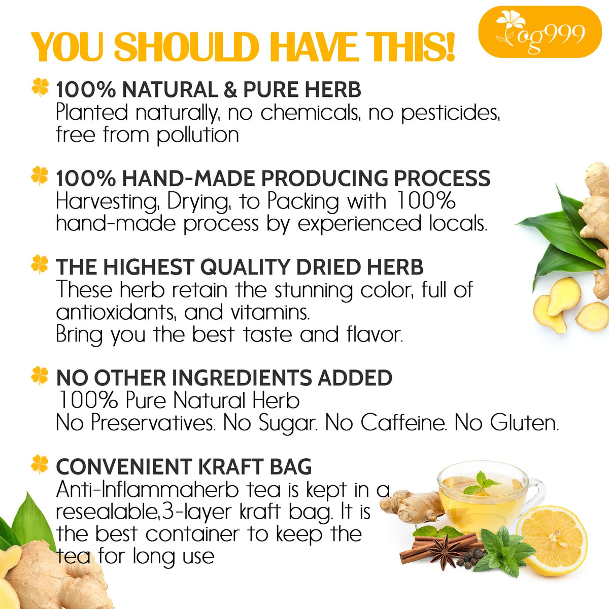 TOG999 ginger-turmeric slices showcasing vibrant flavor and aroma