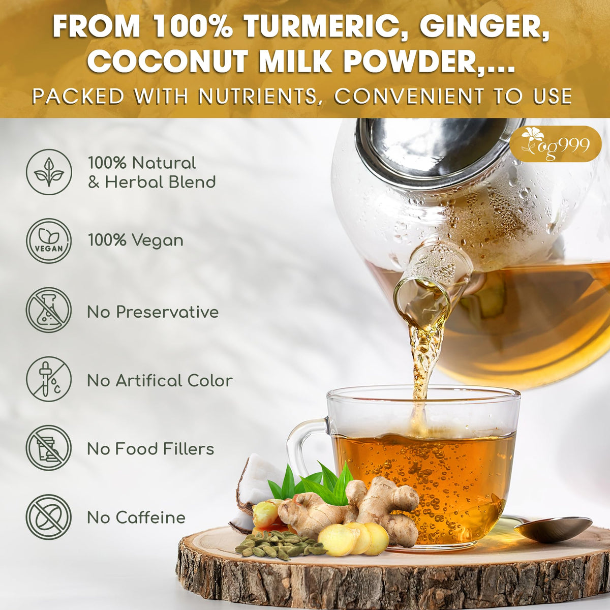 TOG999 Golden Milk latte cup with warm aroma and flavor