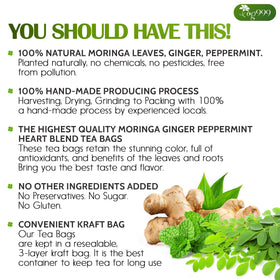 TOG999 herbal tea packaging closeup highlights eco-friendly, ethical sourcing.