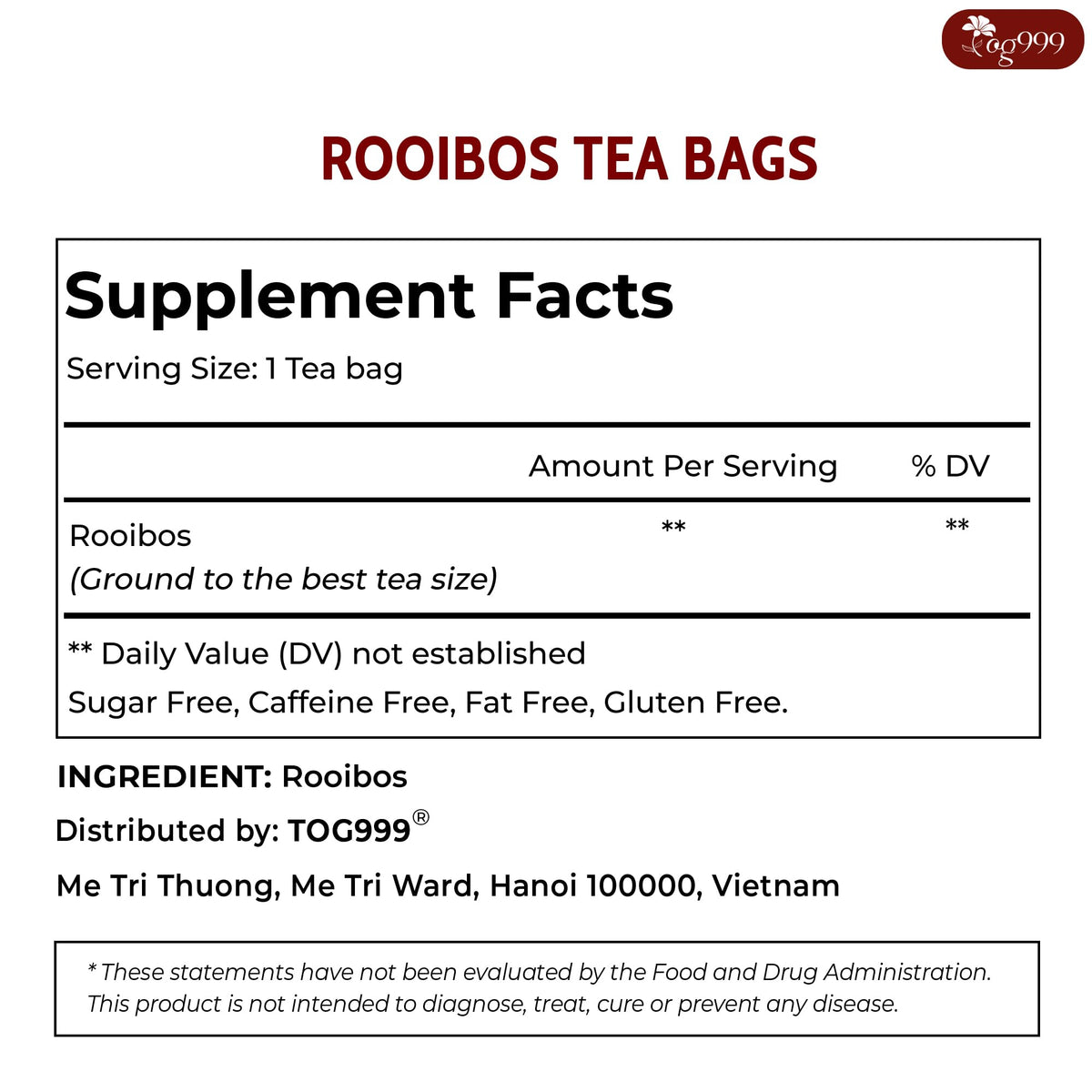 TOG999 no additives and no artificial flavors emphasis