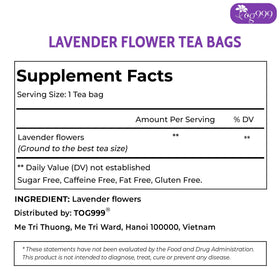 TOG999 no additives ensuring pure lavender aroma and flavor