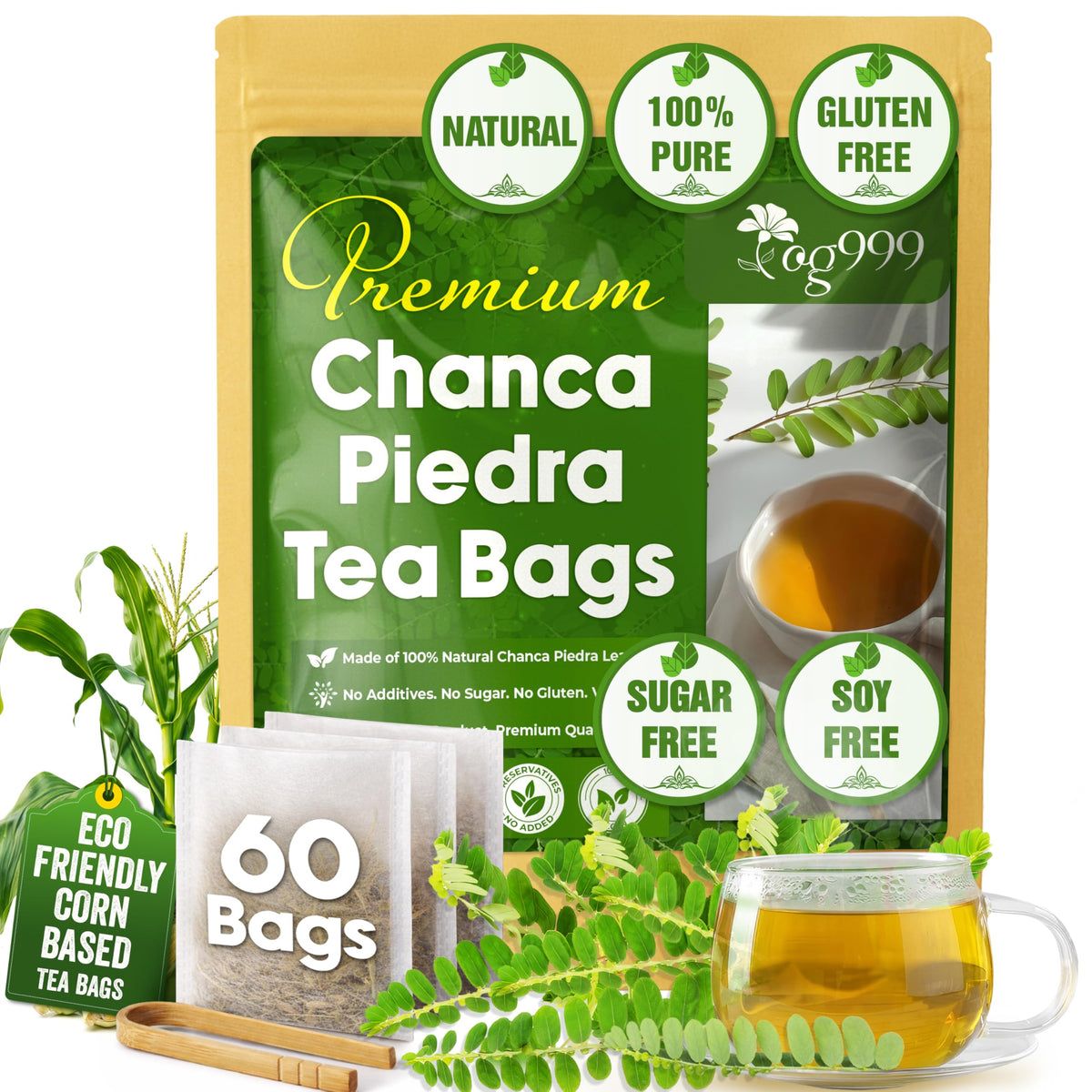 TOG999 premium Chanca Piedra tea bag pack for quick daily brew
