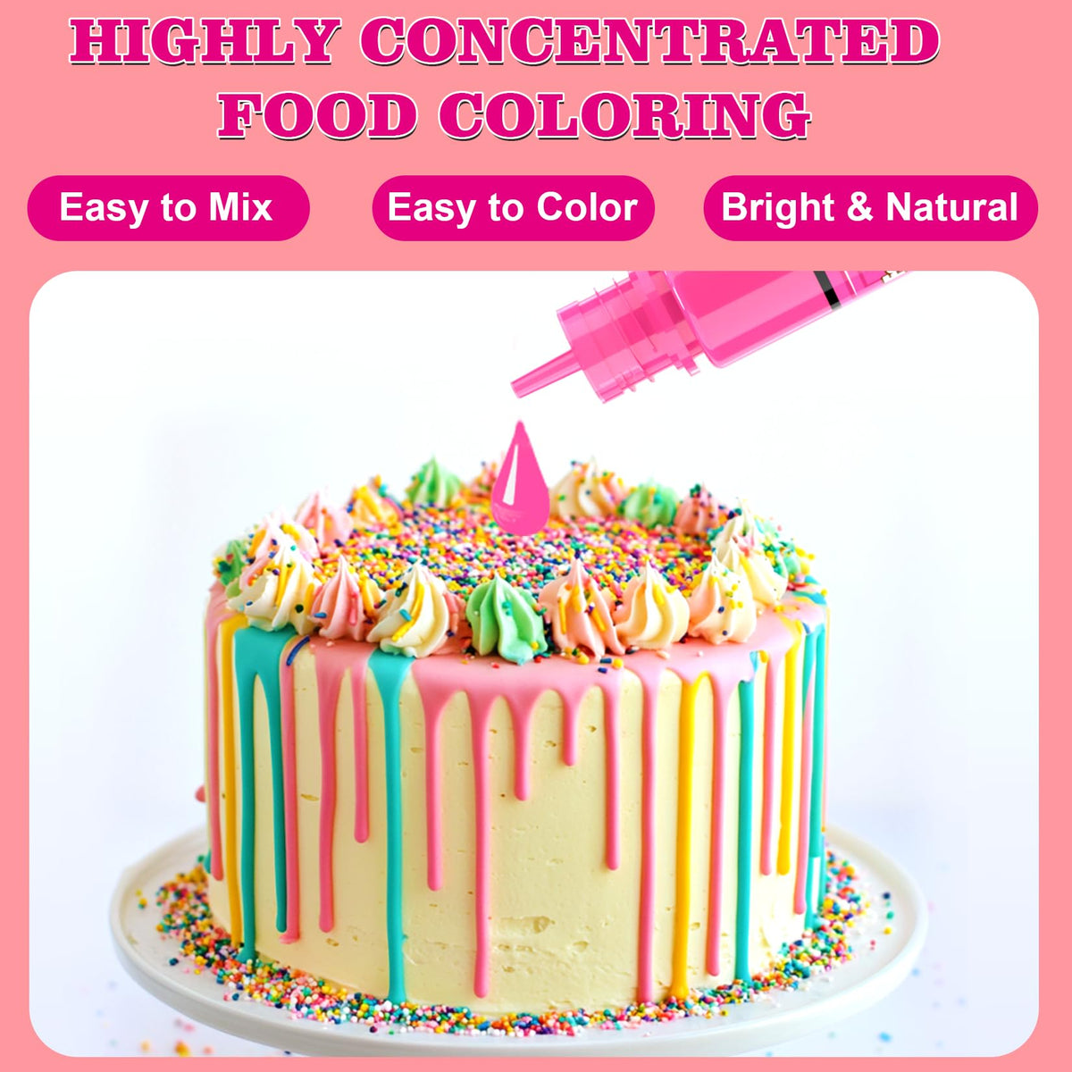 Togcolr buttercream cake with smooth gradient color effect