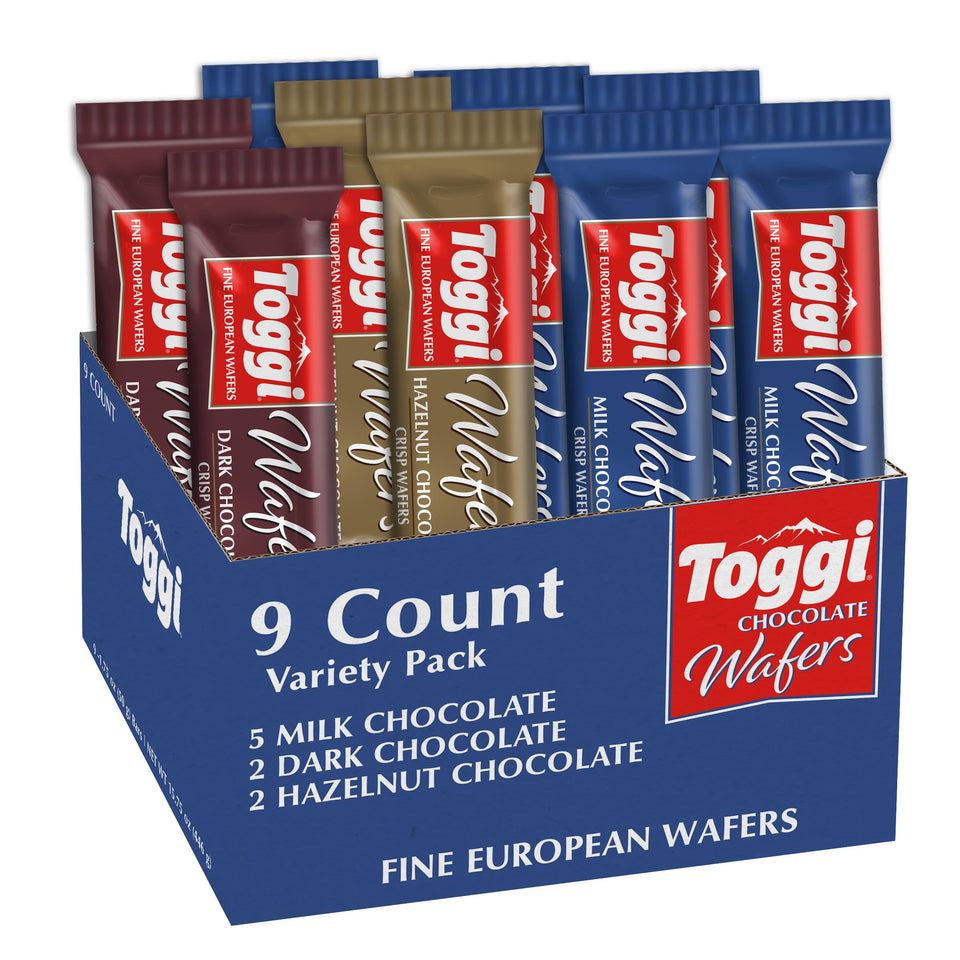 Toggi Milk Chocolate Wafers pack for refined, on-the-go treat.