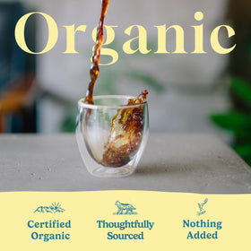 Tokyo Coffee Organic Blend beans closeup highlights 100% Arabica quality and aroma.