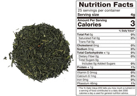 TOMOSAN Organic Sencha loose leaves in a scoop, ready for quick, flavorful brews.