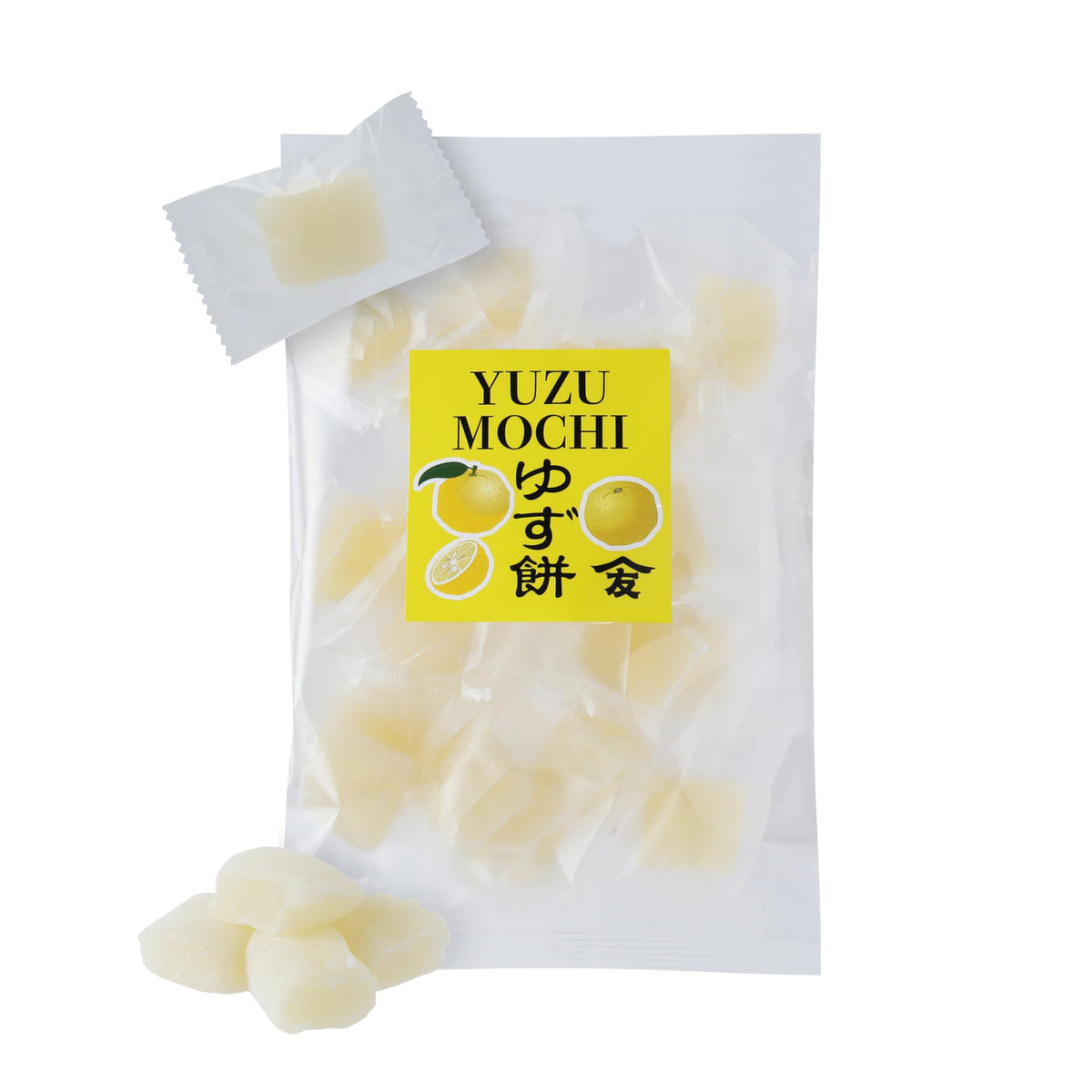 TOMOSAN Yuzu Mochi Candy pack showing bright citrus flavor for a refreshing snack.