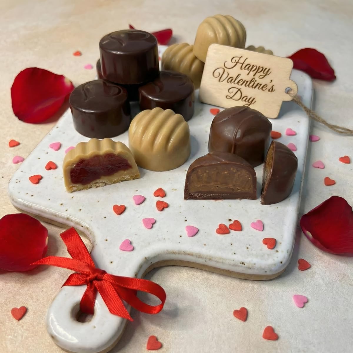 Tom's Chocolates Belgian Gift Box ready to share