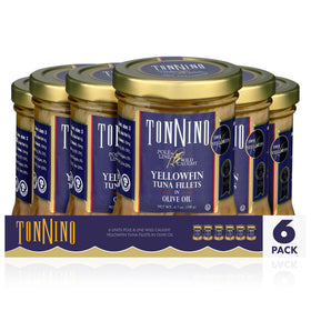 Tonnino ready-to-eat tuna in a glass jar, perfect for quick meals and snacks.