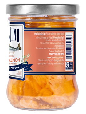 Tonnino Salmon Silver six-pack portable for quick meals and snacks.