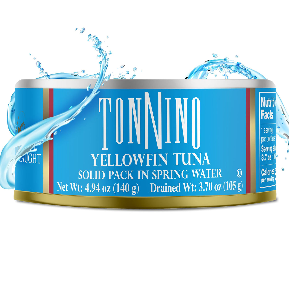 Tonnino Yellowfin Tuna cans on counter top ready for pantry-friendly meals and lunches.