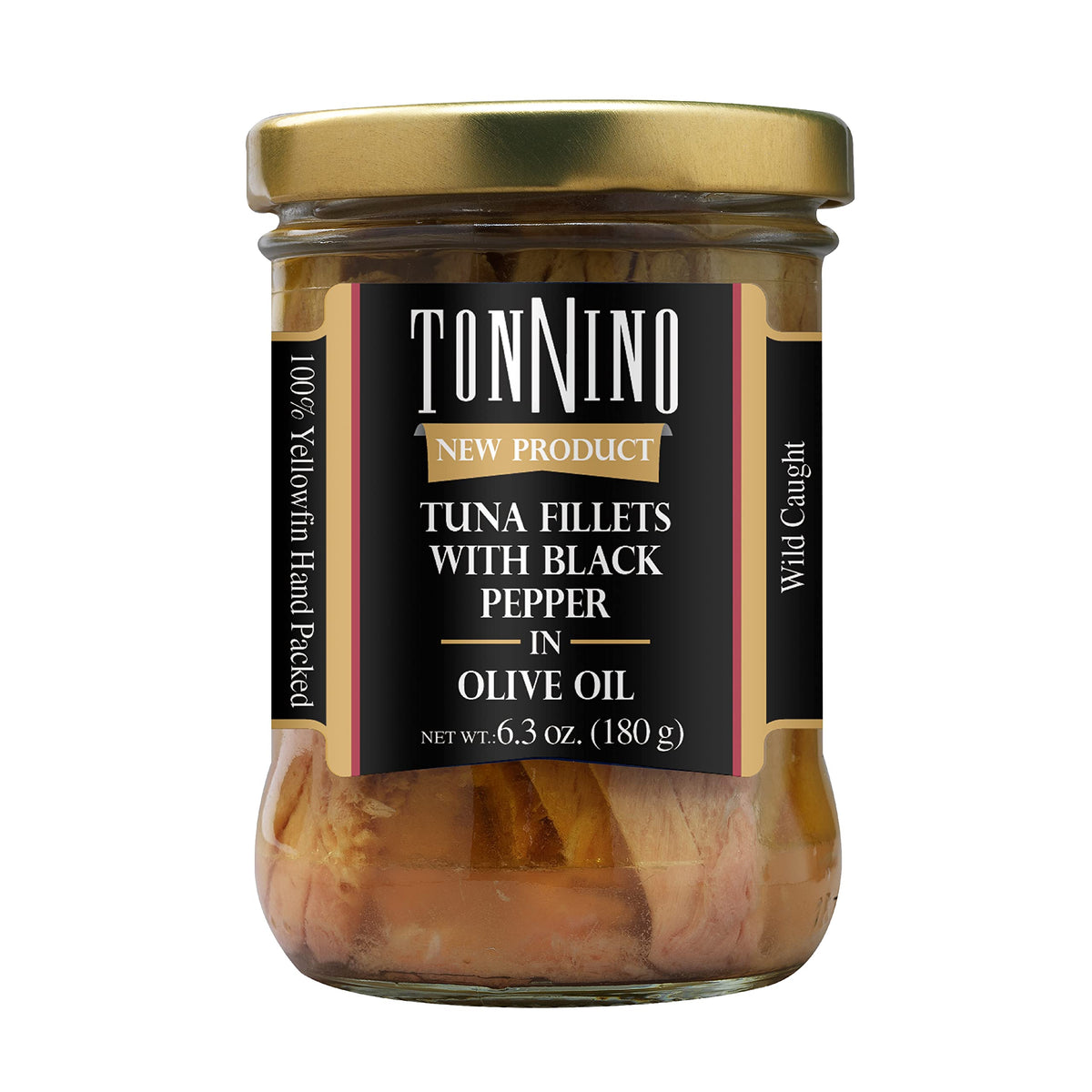Tonnino Yellowfin Tuna in olive oil six pack for convenient pantry storage.
