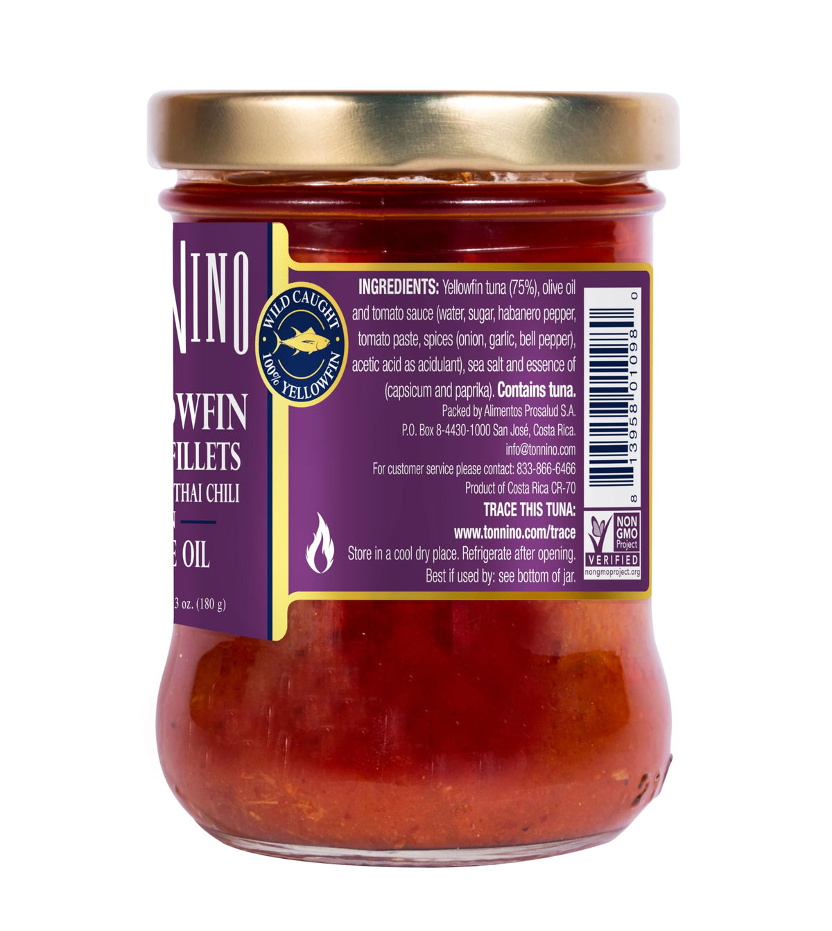 Tonnino ingredients highlight olive oil and Thai chili for vibrant flavor.