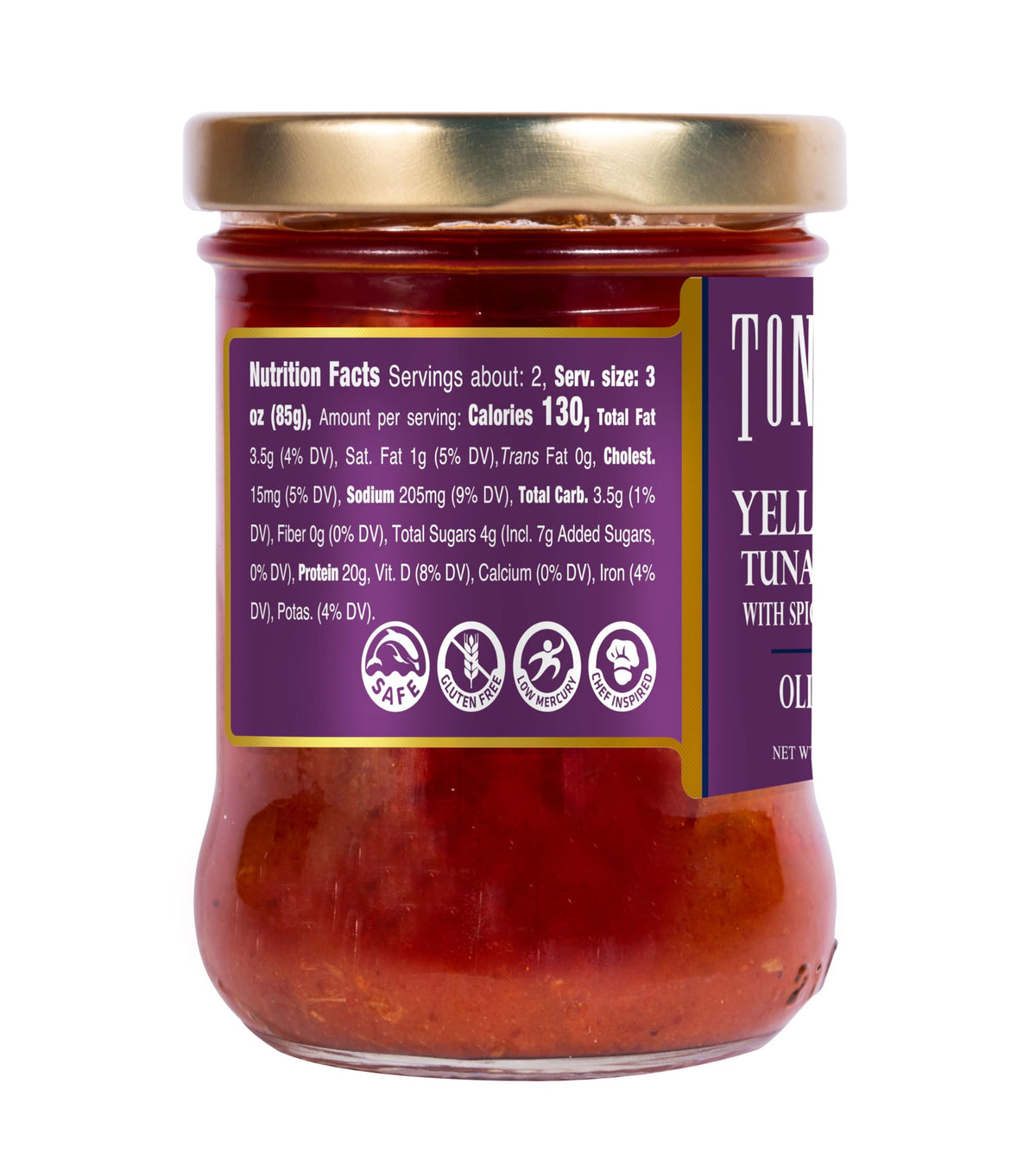 Tonnino tuna plated to show tender texture and spicy aroma.