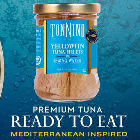 Tonnino Yellowfin Tuna wrapped into a quick grain bowl topping.
