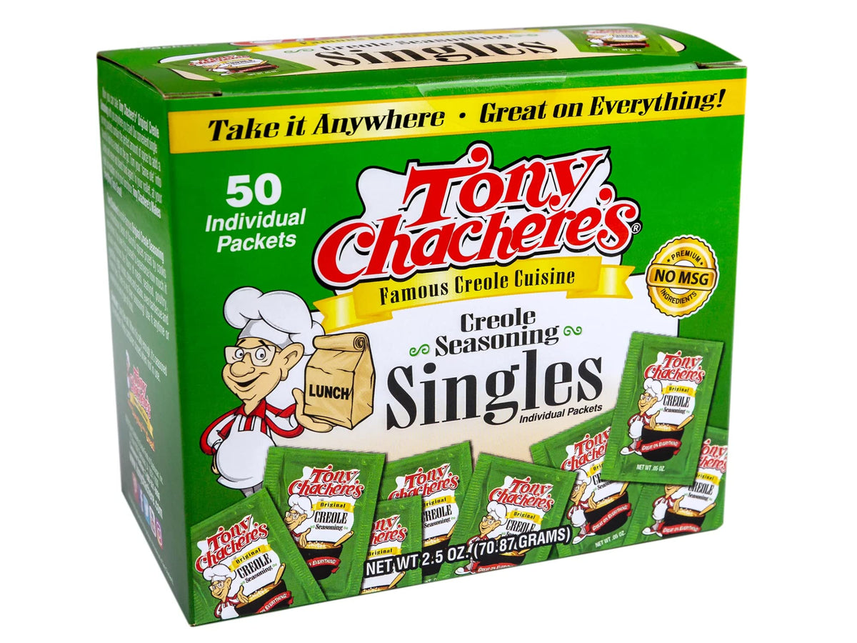 Tony Chachere's Creole Seasoning packets offer easy portion control.