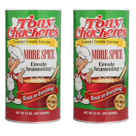 Tony Chachere's More Spice Creole Seasoning 14-ounce hero bottle boosts flavor in every dish.