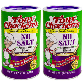 Tony Chachere's No Salt Seasoning 2-Pack front canister for bold salt-free flavor