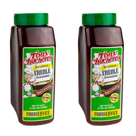Tony Chachere's 32oz Original Seasoning bottle front view for bold Cajun flavor.