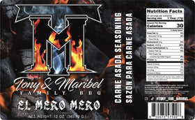Grilling beef with El Mero Mero rub for smoky char.