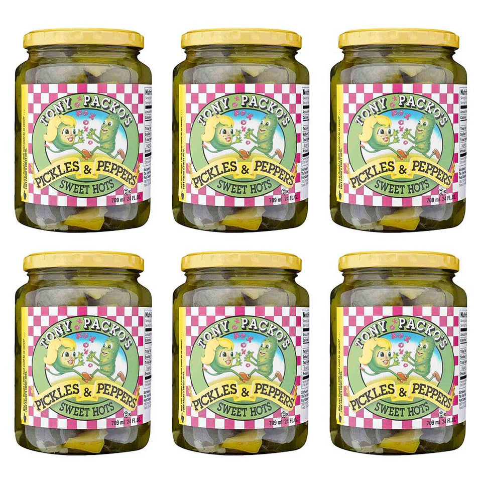 Tony Packo's Sweet Hot Pickles and Peppers jar—crunchy snack for bold flavor