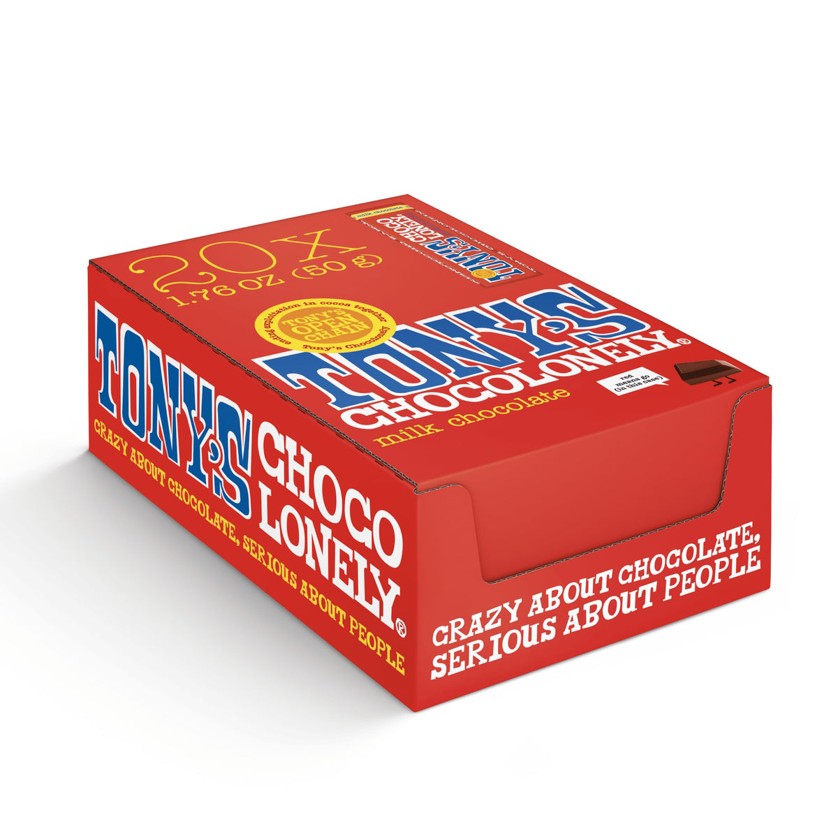 Tony’s Chocolonely 32% cocoa milk chocolate with smooth, creamy texture