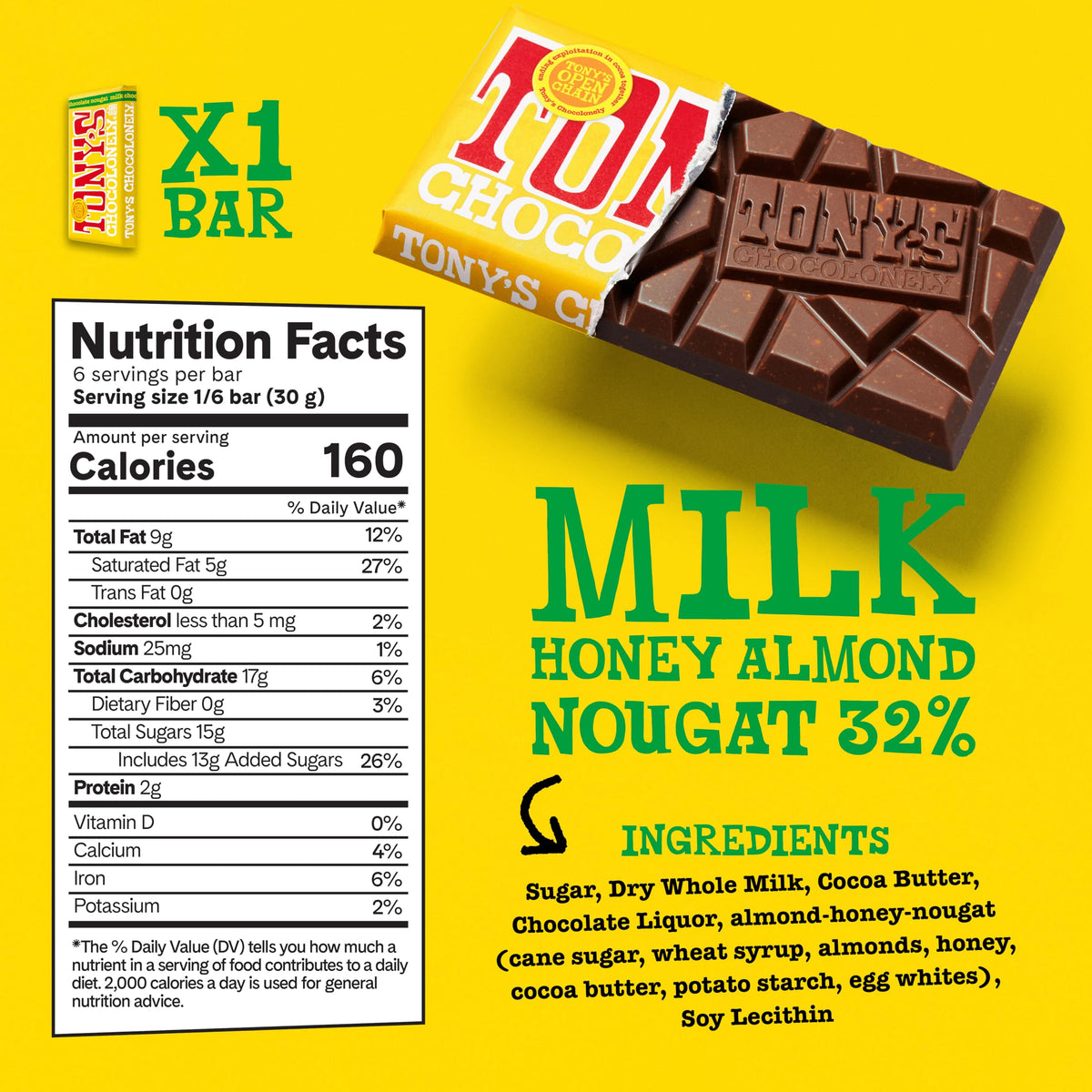 Tony’s Chocolonely milk chocolate caramel sea salt bar with salty-sweet bite