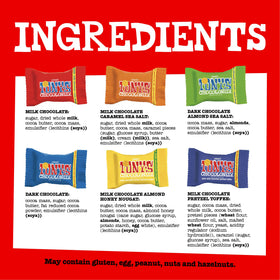 Tony’s Chocolonely milk and dark chocolate coins close-up, bite-sized and shareable.