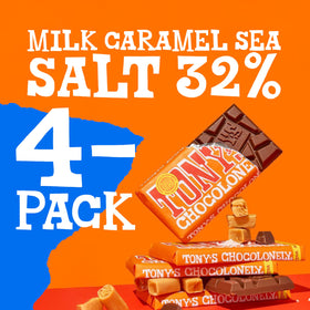 Tony's bar shows unequally divided pieces to emphasize fairness in cocoa.