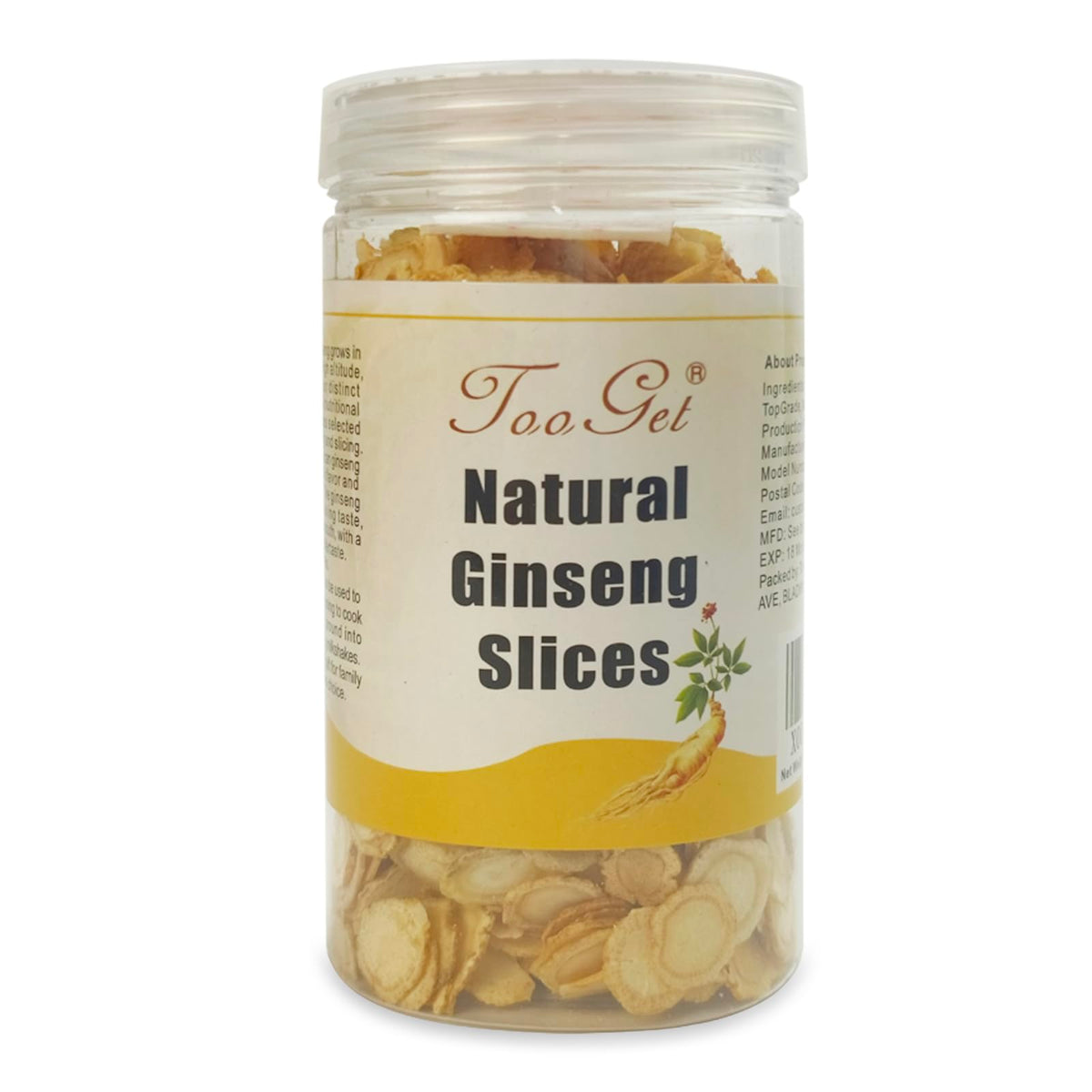 TooGet Ginseng Slices flavor profile slightly bitter with sweet aftertaste, ideal for tea
