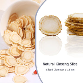 TooGet ginseng slices thick-cut close-up showing large, robust pieces for flavorful brews