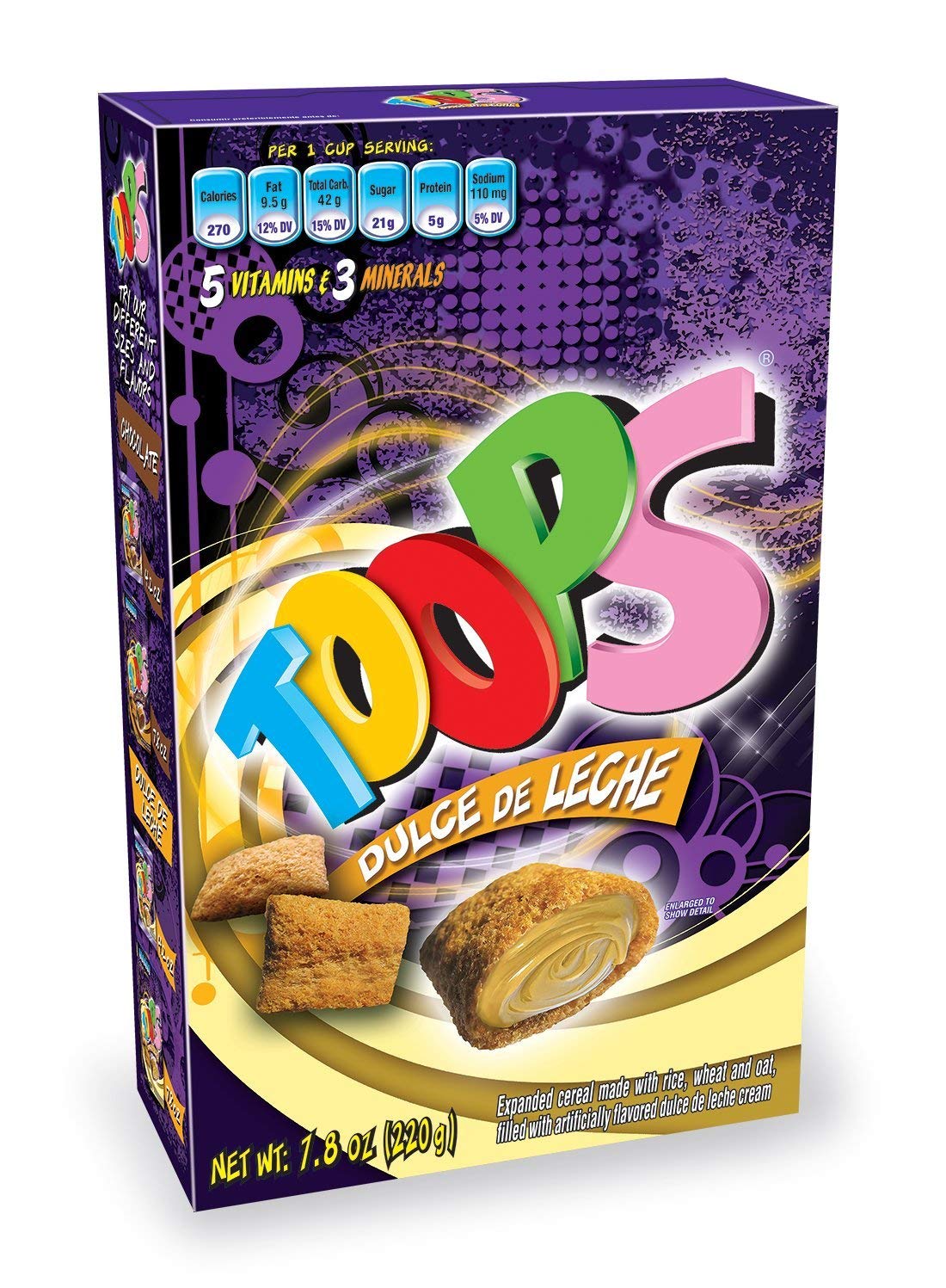 Toops cereal pillows close-up showing crisp texture and creamy filling.
