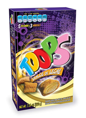 Toops cereal pillows close-up showing crisp texture and creamy filling.