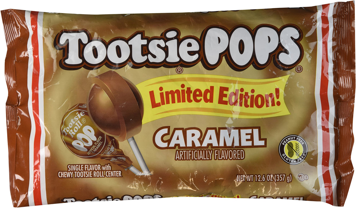 Tootsie Pops caramel limited edition close-up of the chewy center, ideal on-the-go snack.