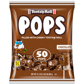Tootsie Pops chocolate shell close-up highlighting glossy coating for party-ready appeal.