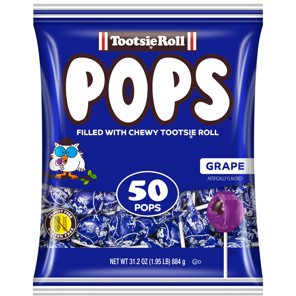 Tootsie Pops grape shell with chocolatey center, classic treat for any moment