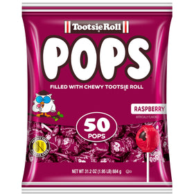 Tootsie Pops Raspberry shell with a chocolatey center, one bite reveals nostalgia