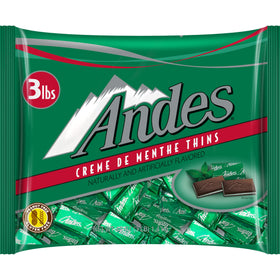 Foil-wrapped Andes mints Squares for after-dinner treats