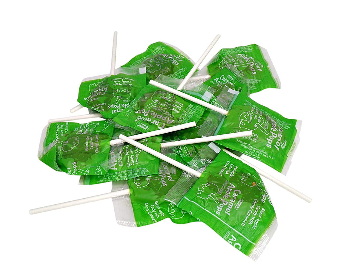 Tootsie Roll caramel apple pops in a 3-pack, perfect for party gift bags