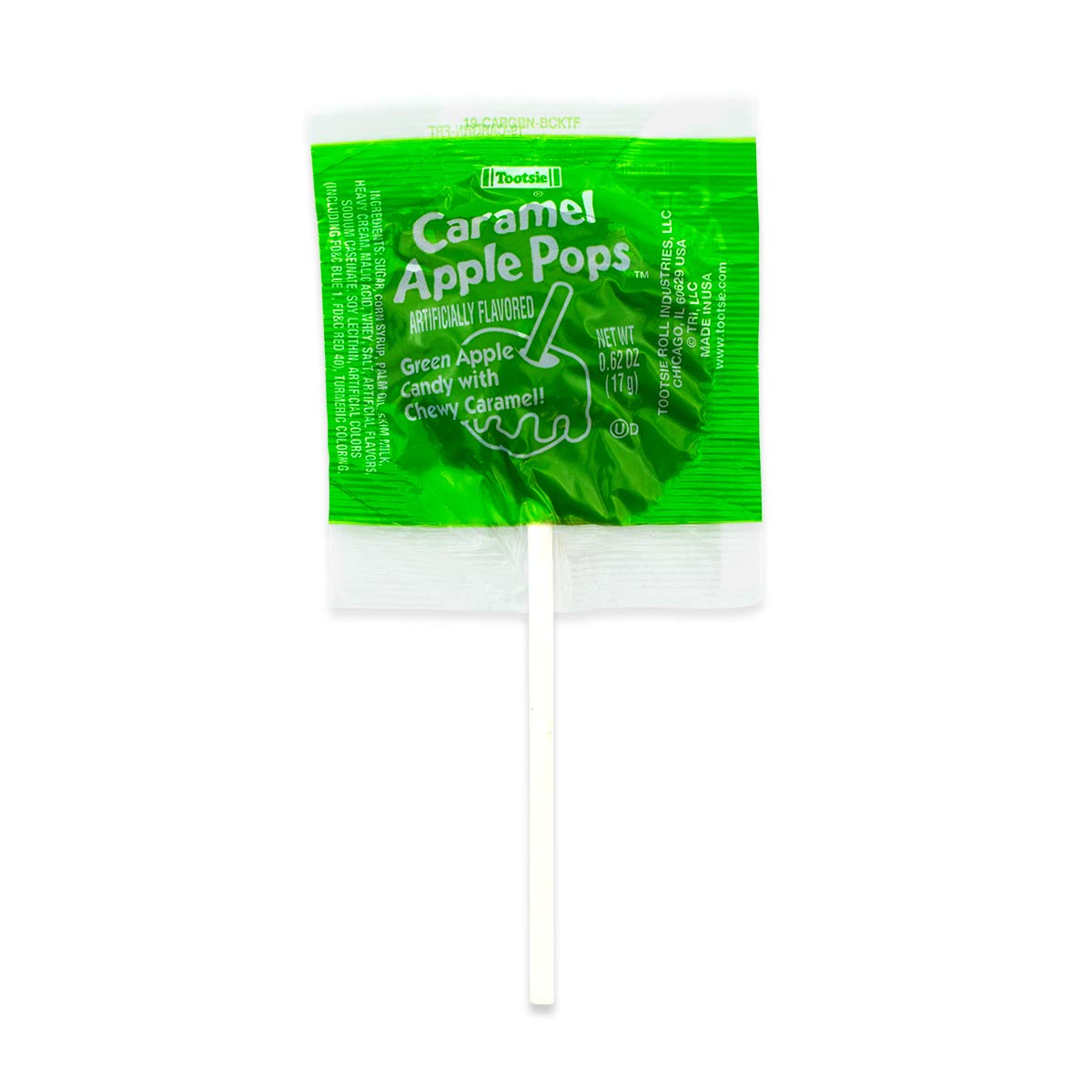 Tootsie Roll Caramel Apple Pops in a glass jar for shelf appeal