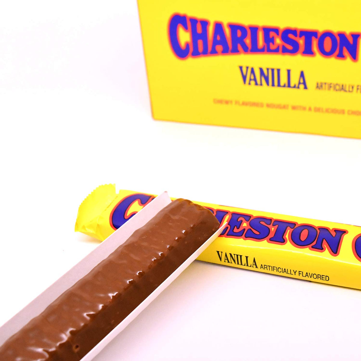Vanilla Charleston Chew bars in a 24-pack layout.