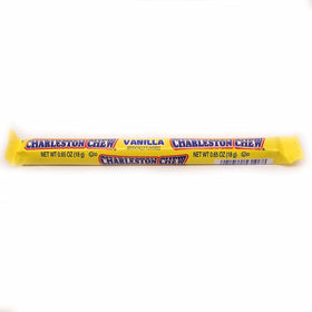 Tootsie Roll Charleston Chew vanilla nougat texture close-up emphasizes soft bite