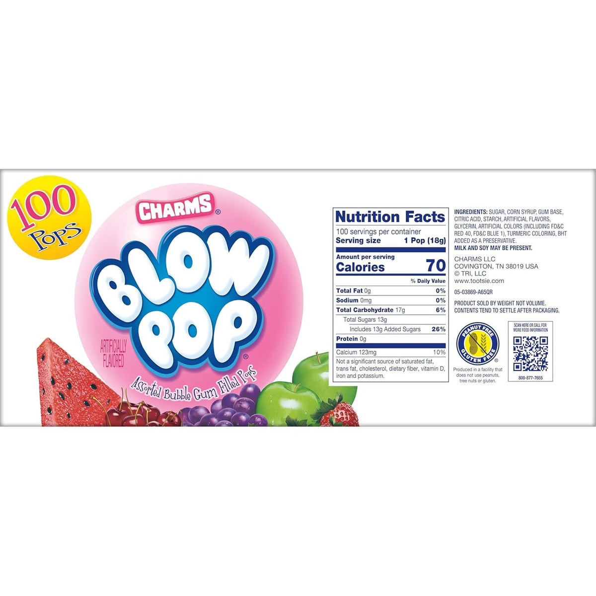 Tootsie Roll Charms Blow Pop sour apple flavor close-up showing tangy bite
