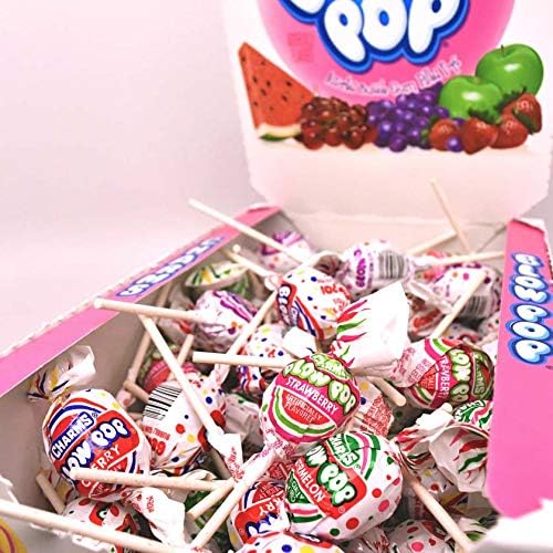 Tootsie Roll Charms Blow Pop strawberry flavor close-up showing candy shell