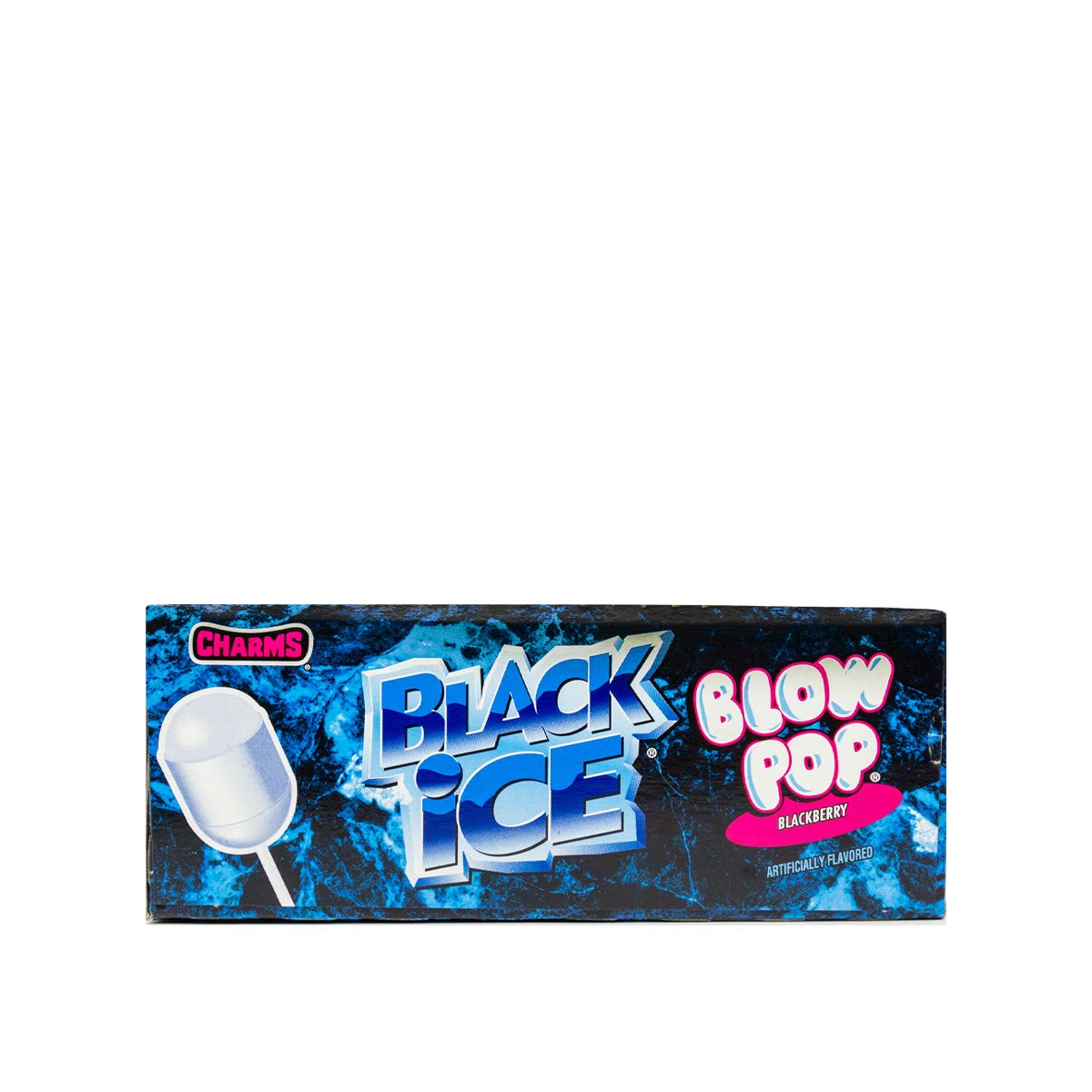 Tootsie Roll Charms Blow Pops Black Ice shell with cooling flavor