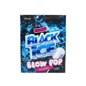 Tootsie Roll Charms Blow Pops Black Ice shell and gum center close-up