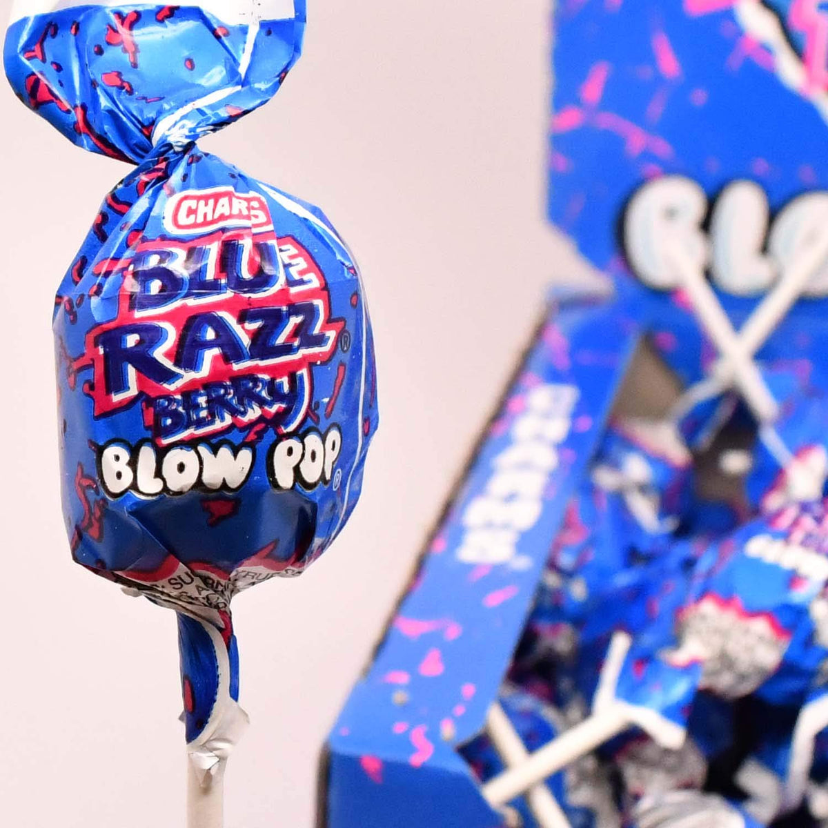 Tootsie Roll Charms Blow Pops bubble gum center close-up