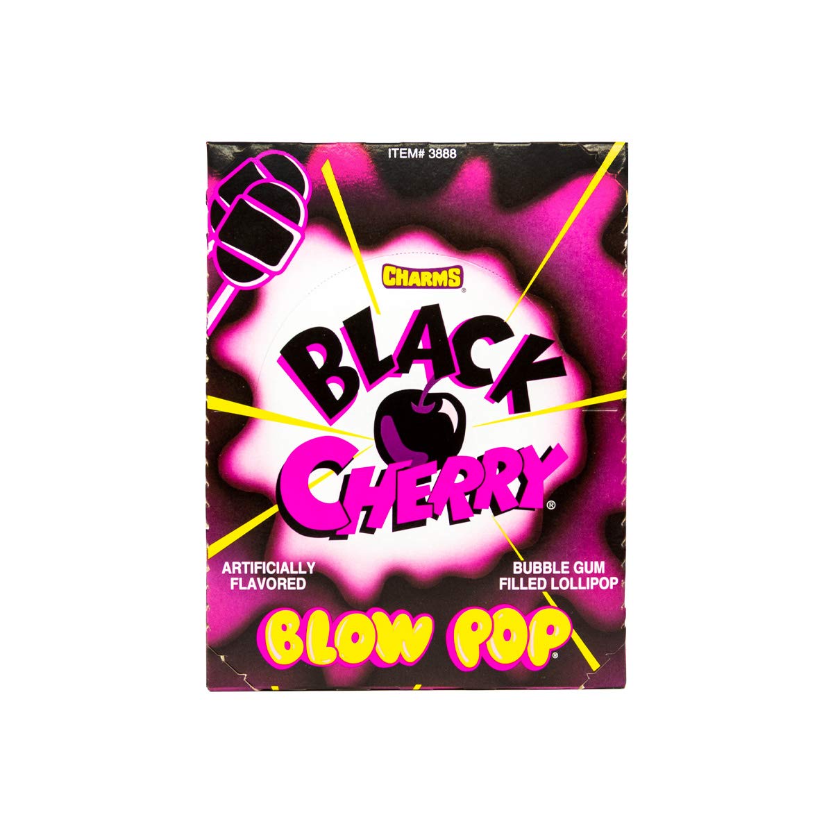 Tootsie Roll Charms Blow Pops hard candy shell promotes a playful two-in-one treat.
