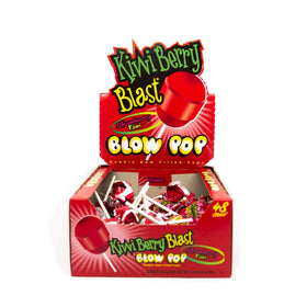 Charms Blow Pops on a kitchen counter during a family movie night.