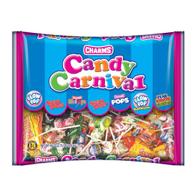 Tootsie Roll Charms Carnival variety bag with assorted candies for sharing.